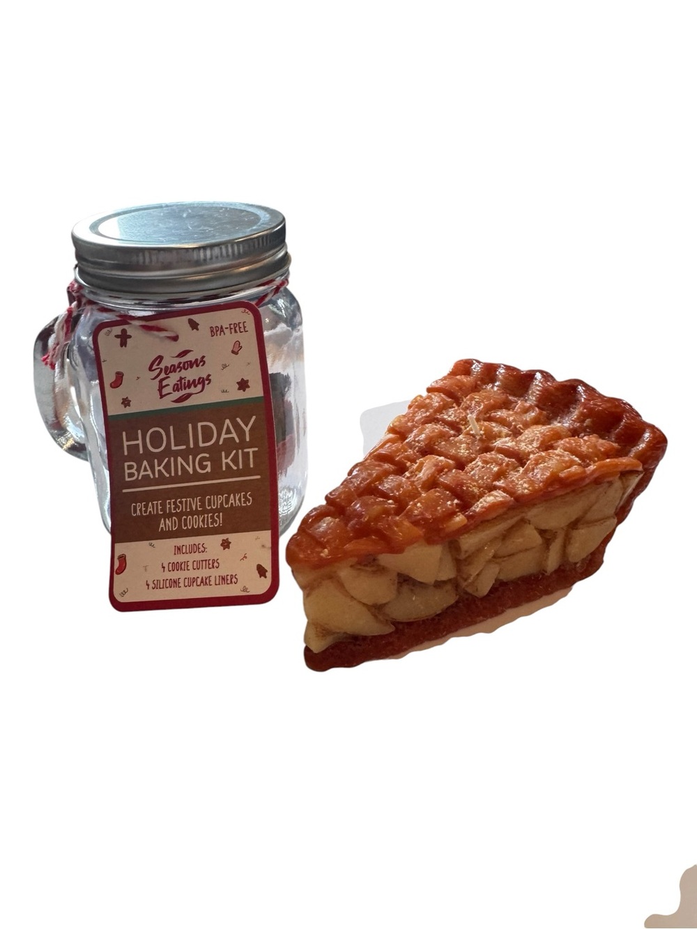 Holiday Baking Kit - Red/Cream and Apple Slice Pie Candle